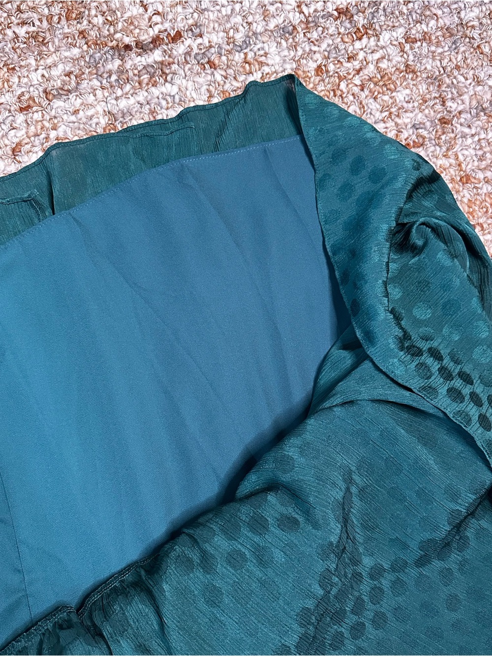 Max Studio Deep Emerald Maxi Dress with Textured Dot Fabric - Picture 9 of 10